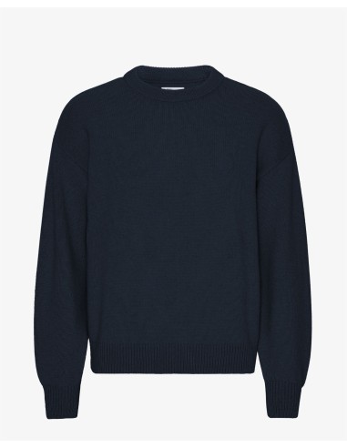 Oversized Merino Wool Crew - Navy Blue Les êtres humains sont 