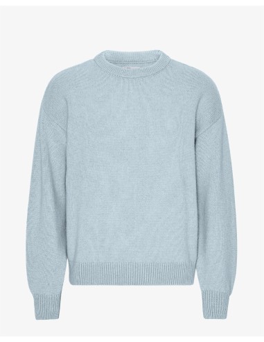 Oversized Merino Wool Crew - Polar Blue pas cher 