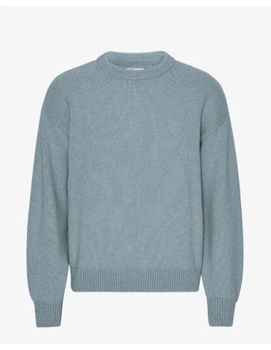 Oversized Merino Wool Crew - Stone Blue Faites des économies